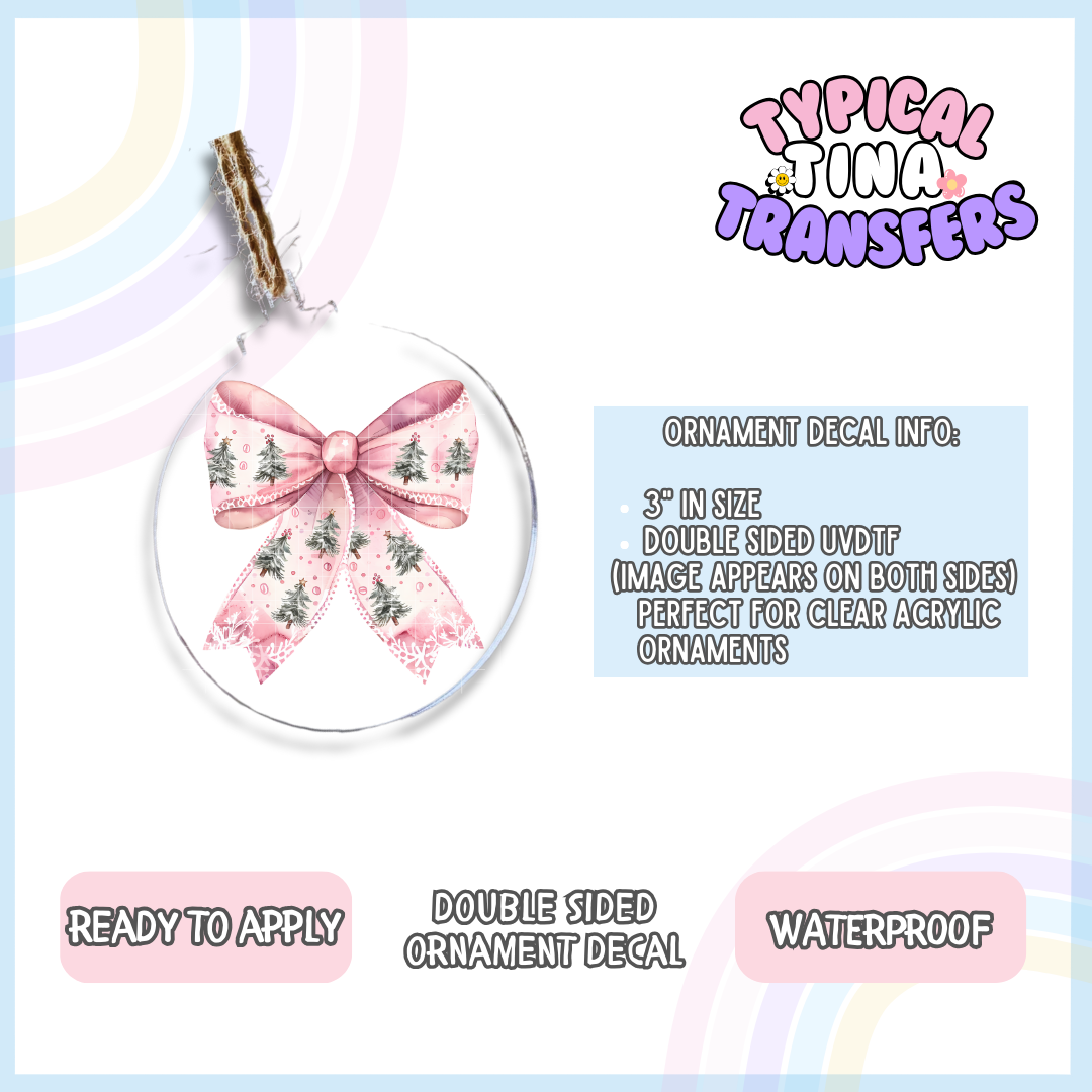 Christmas Bow | 3" Ornament Decal