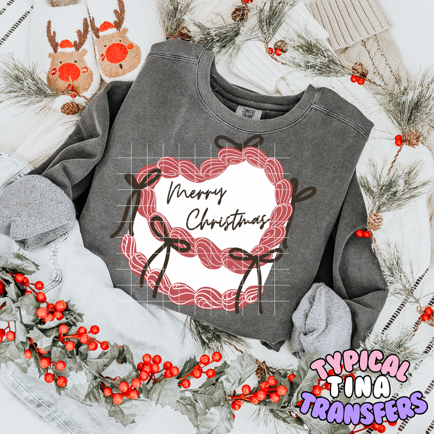 Merry Christmas coquette Cake | DTF Transfer | POD