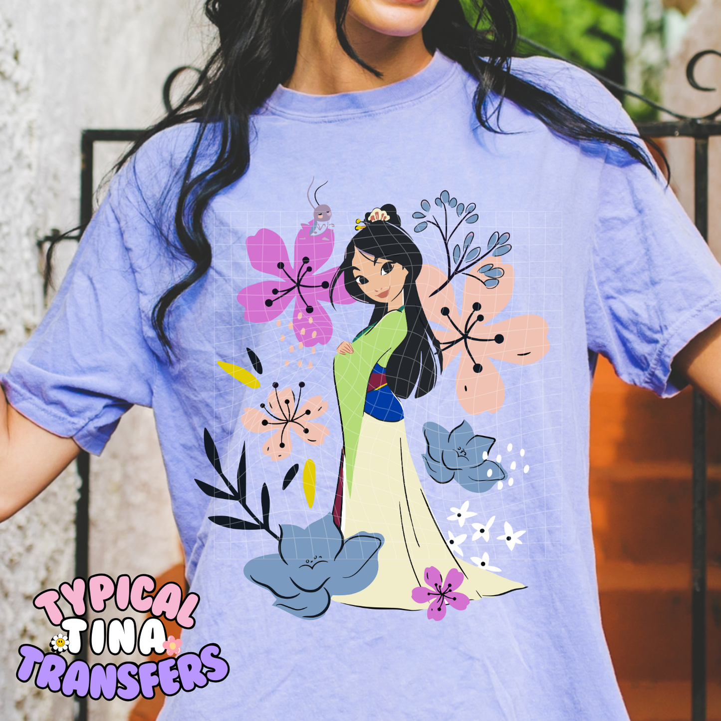 Warrior Princess with Florals | DTF Screen Print | POD