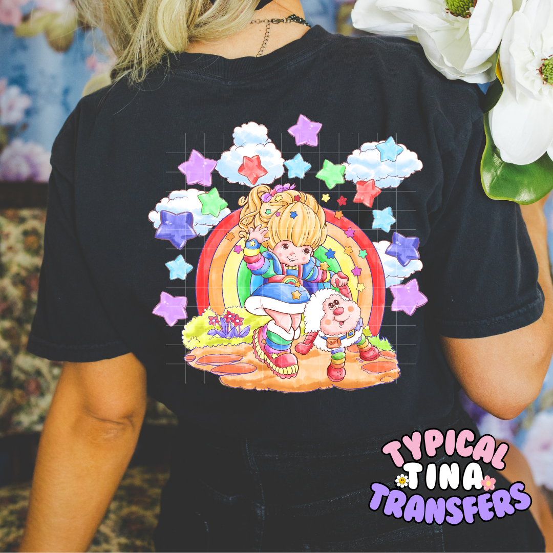 Star Brit Rainbow Clouds | DTF Screen Print | POD