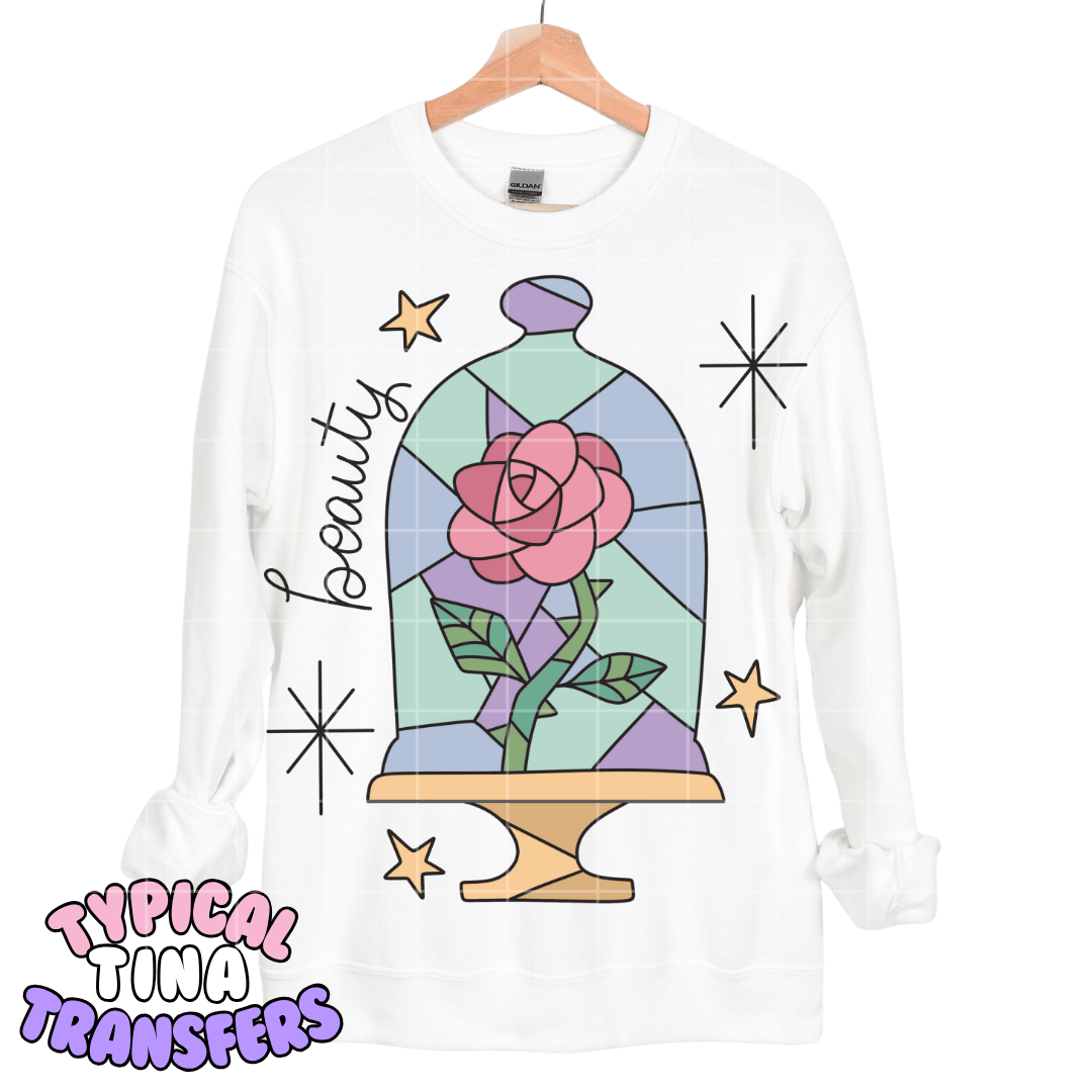 Beauty rose in glass | DTF Transfers | POD