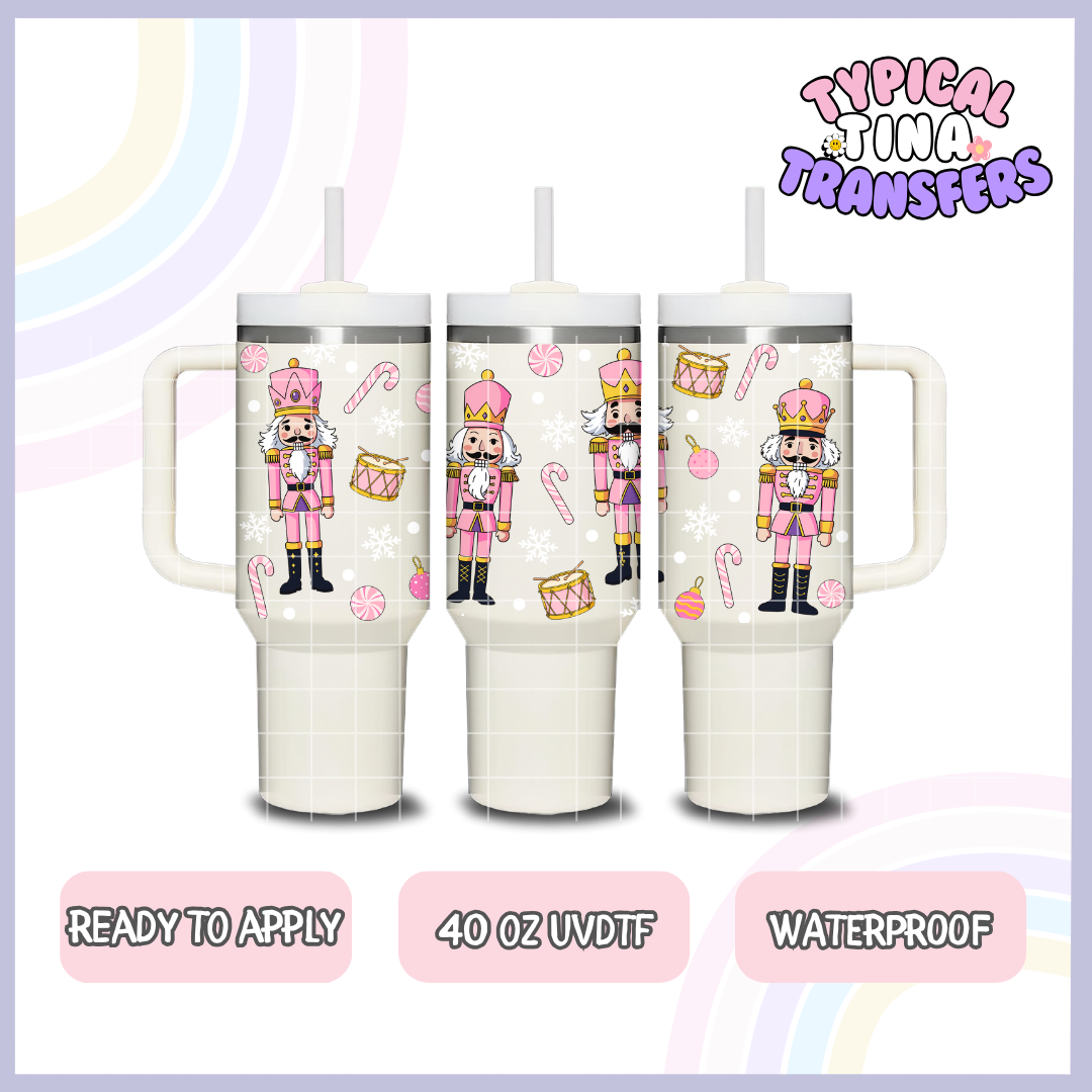 Pink nutcrackers and drums | 40oz UVDTF Wrap | POD