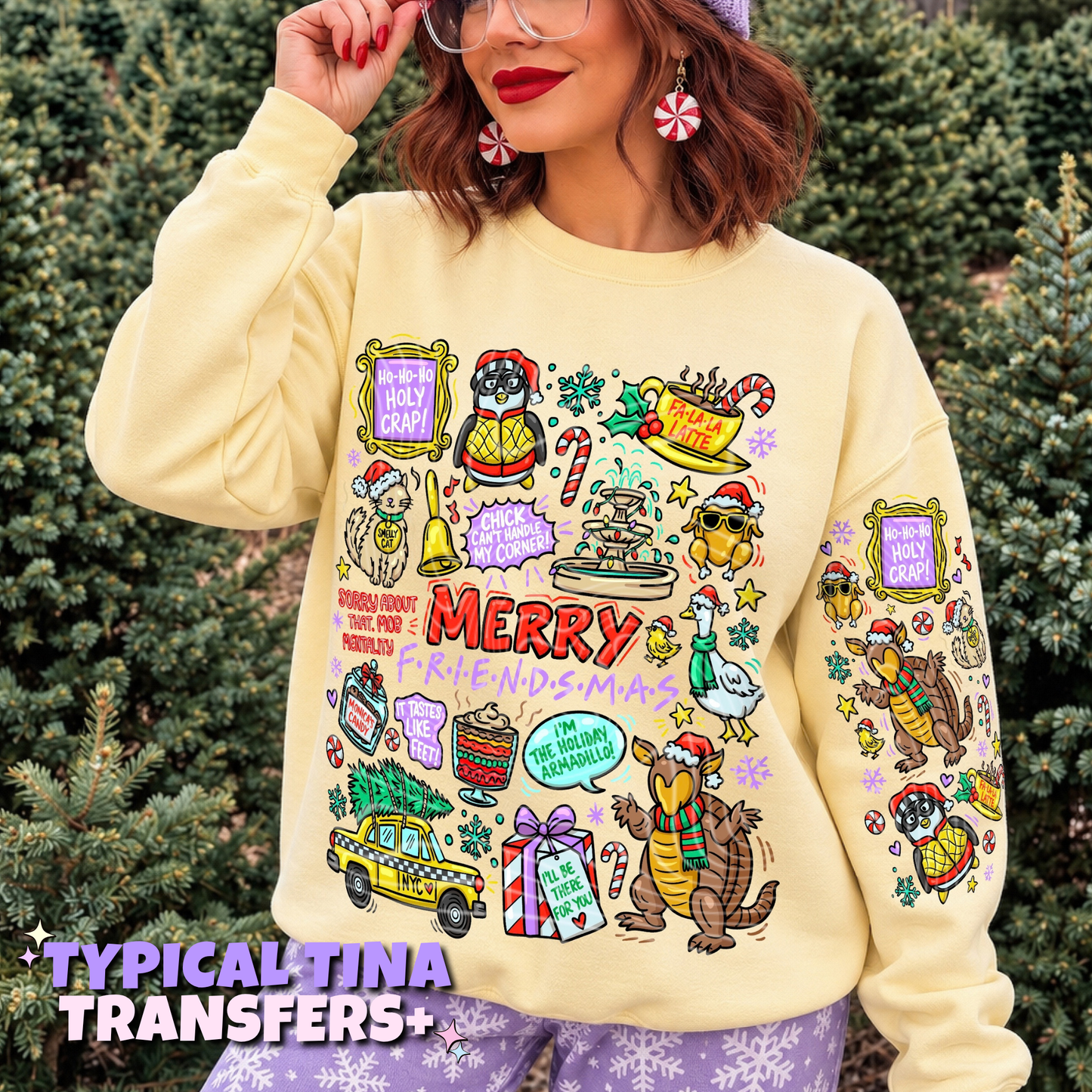 Doodle Christmas - Merry friendmas | DTF Transfers | POD