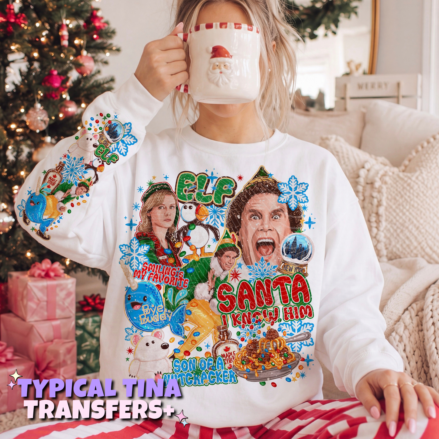 Santa and 3lf | DTF Transfers | POD