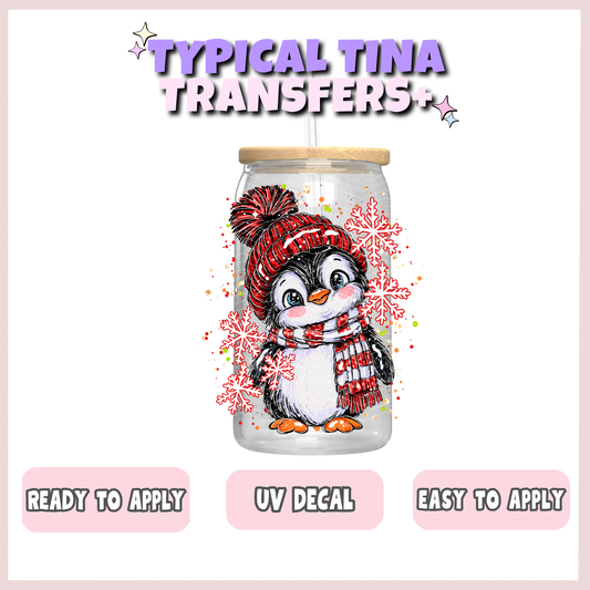 Cute Xmas Penguin snowflakes | UV decals | POD