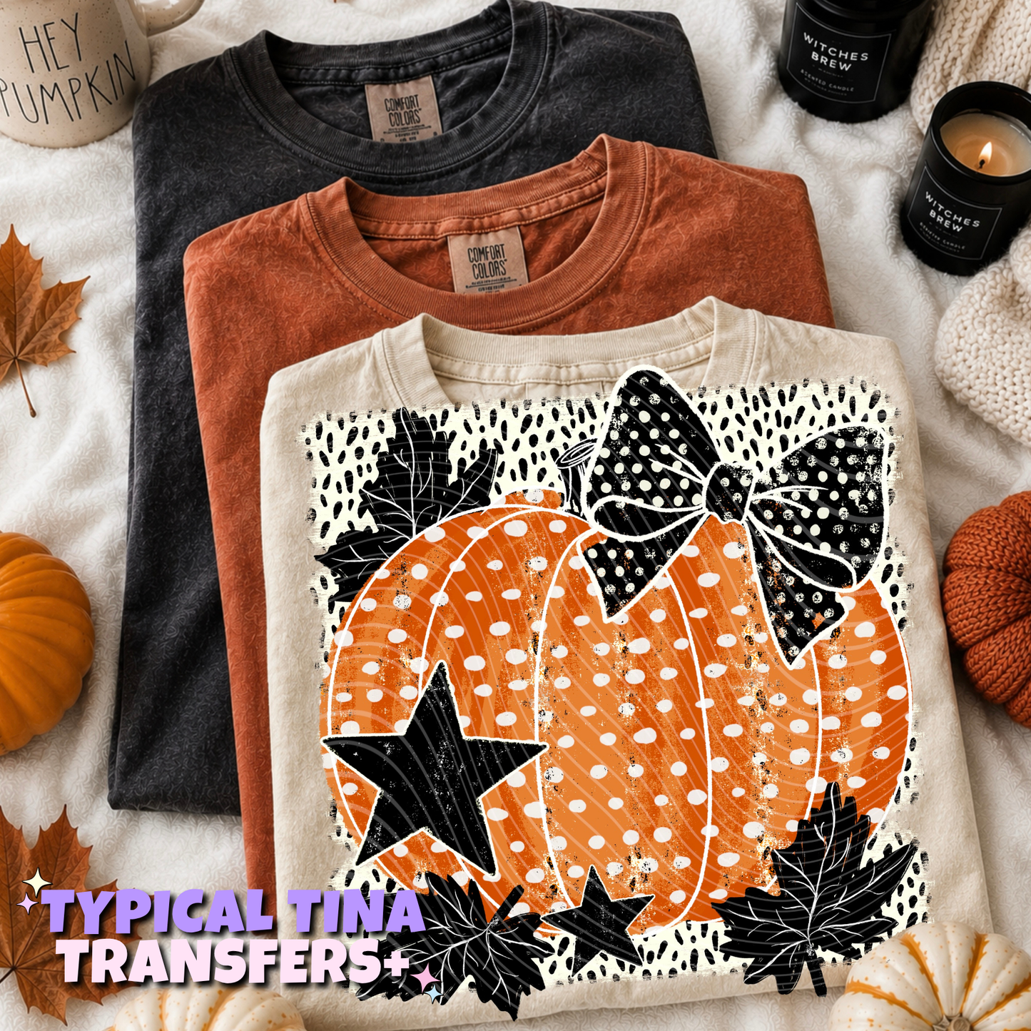 polka dot pumpkin | DTF Transfers | POD