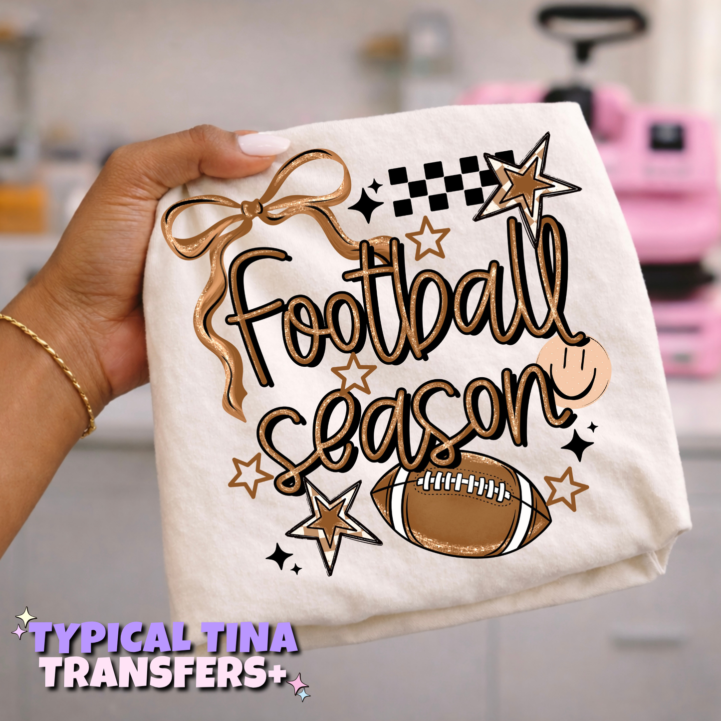 Football season (football and bow) | DTF Transfers | POD