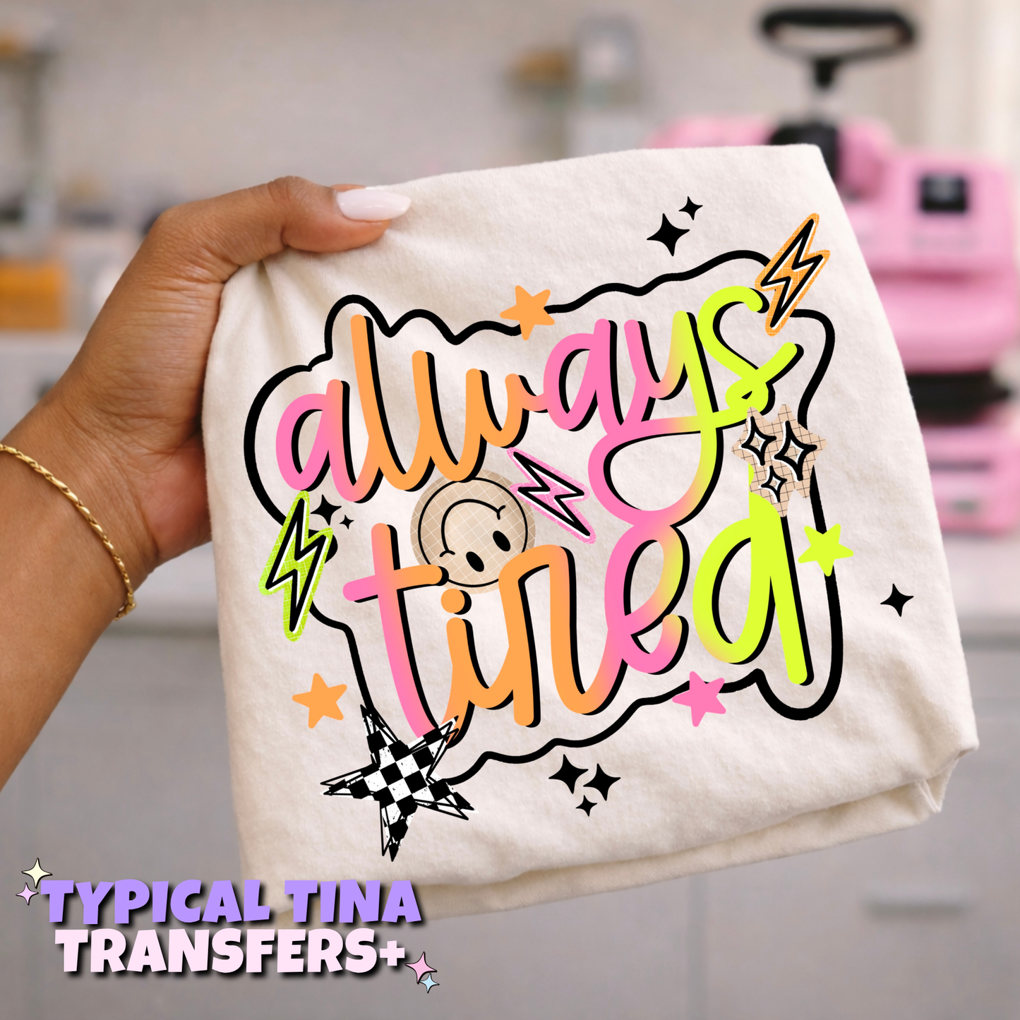 Always tired (bright) | DTF Transfers | POD
