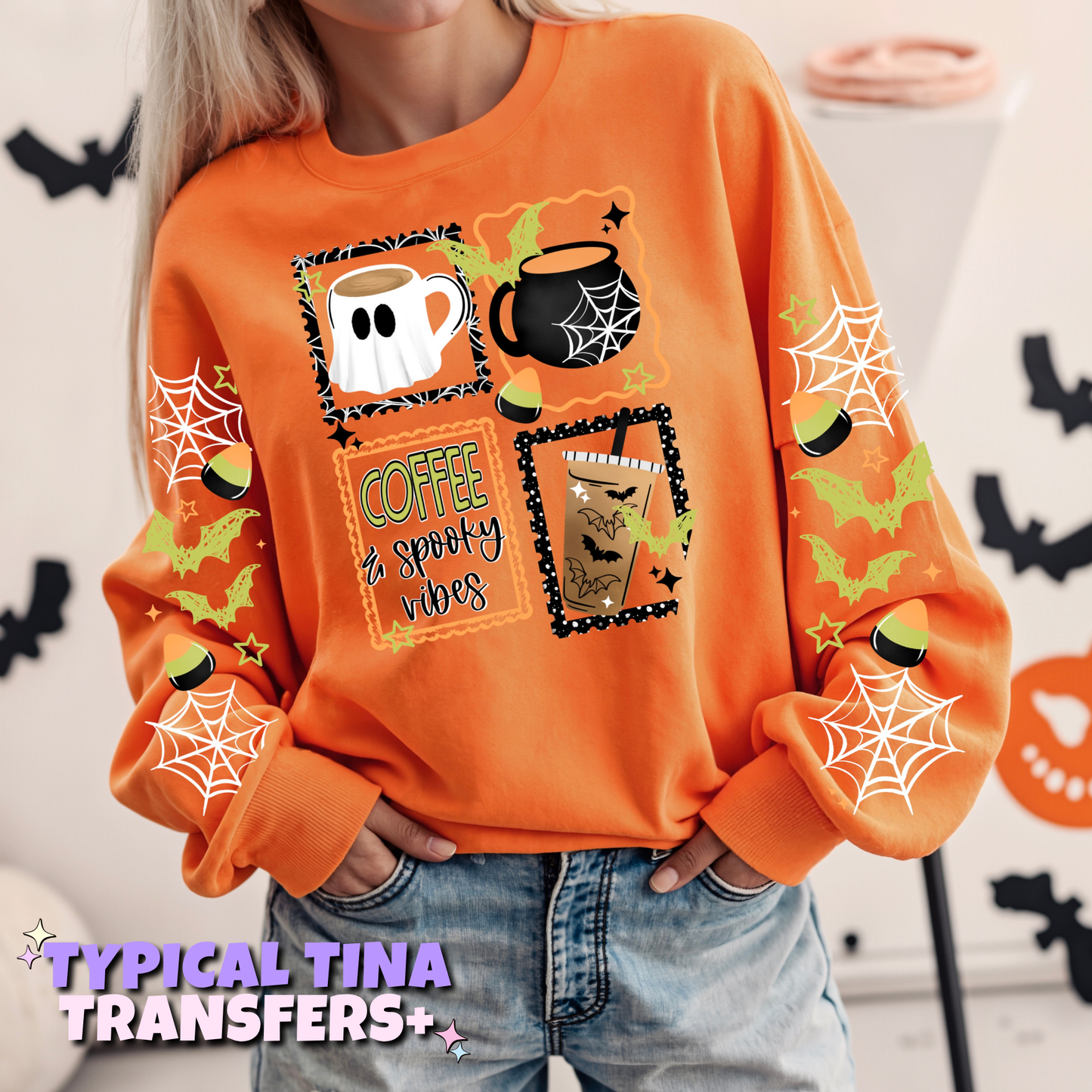 coffee & Spooky vibes frames | DTF Transfers | POD