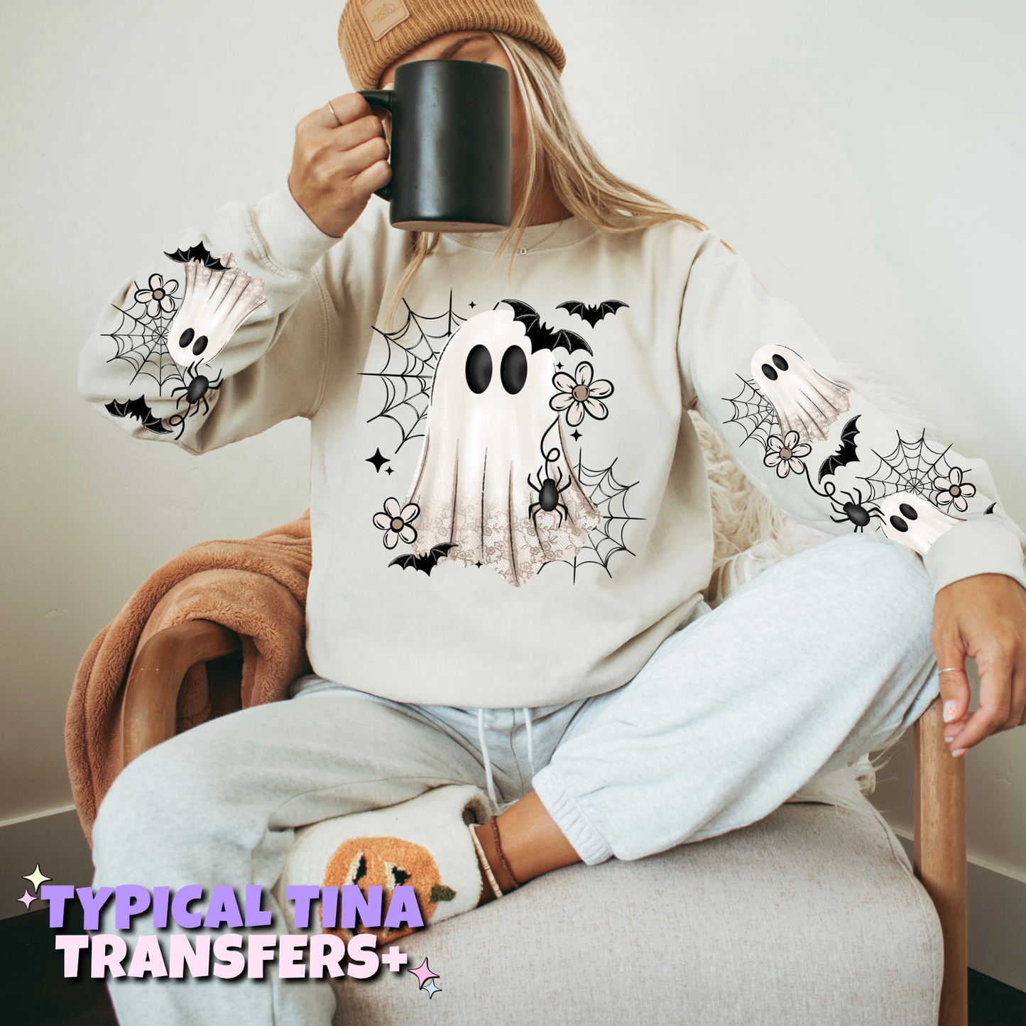 Ghost webs and bats | DTF Transfers | POD