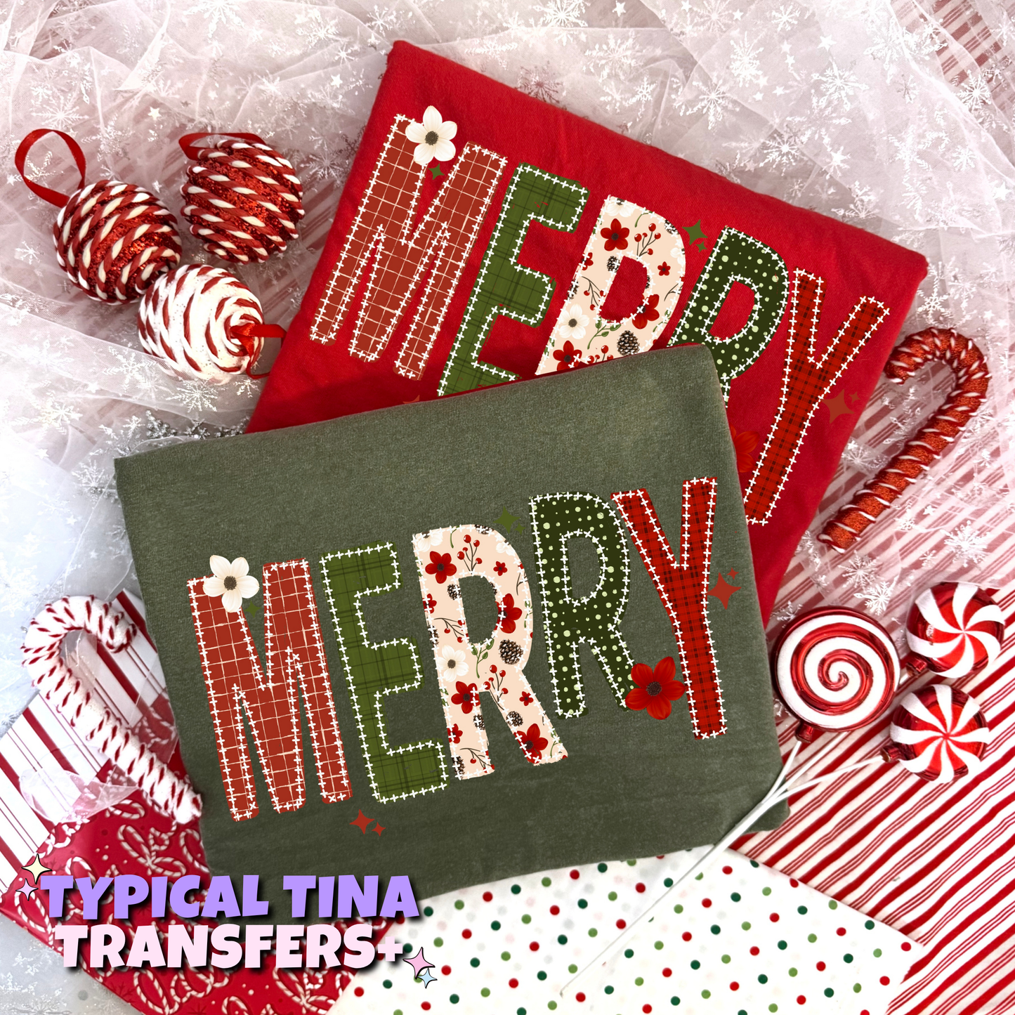 Merry christmas patterns | DTF Transfers | POD