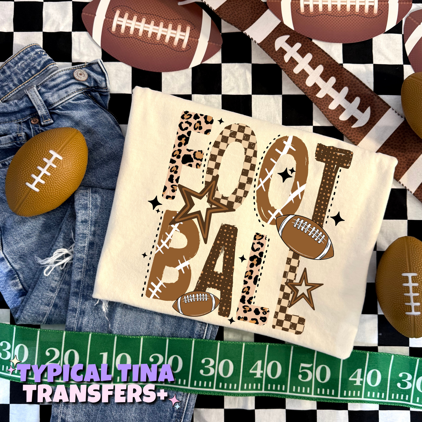 Football with patterns | DTF Transfers | POD