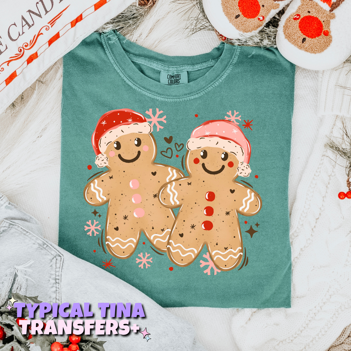 Cute Gingerbread cookie couple | DTF Transfers | POD