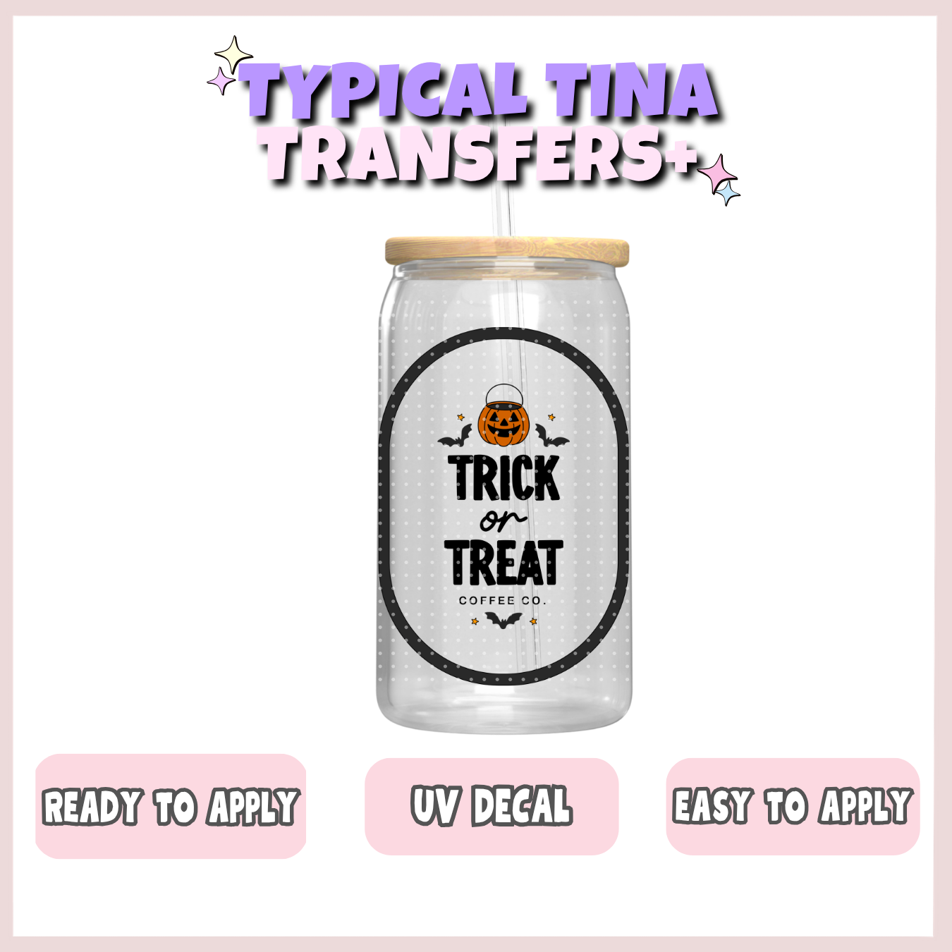 trick or treat coffee co. (black) | UV decals | POD