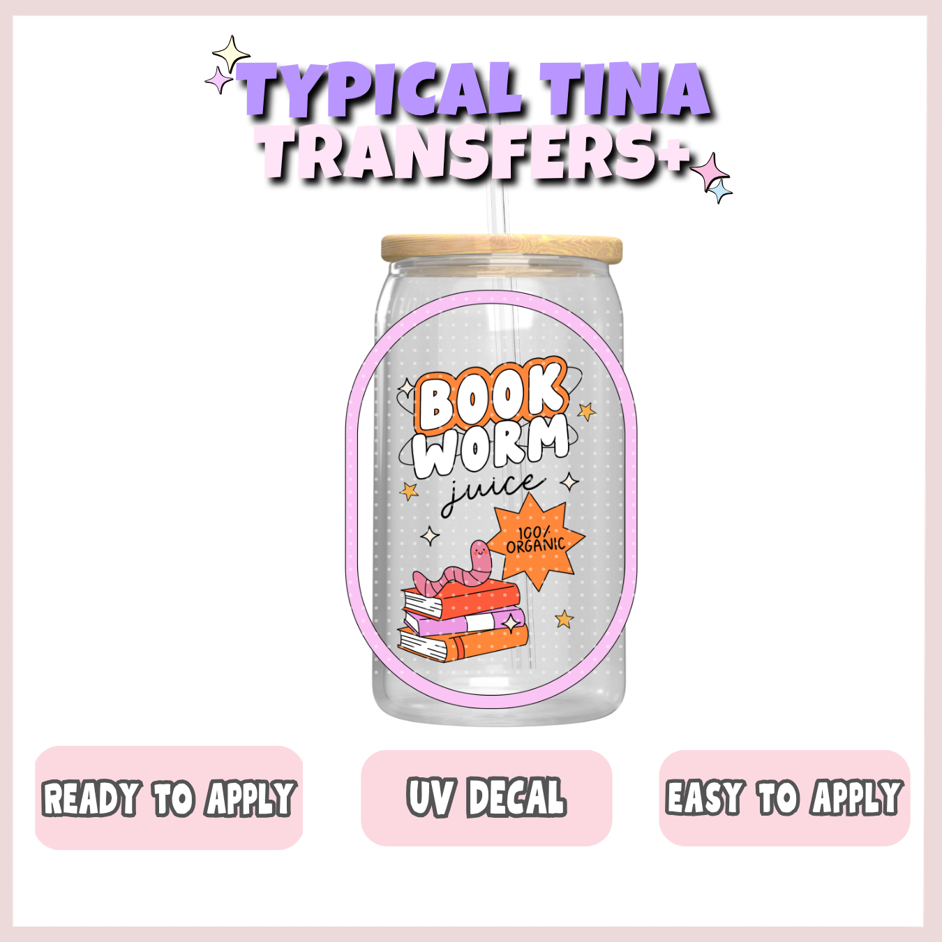 Book worm | UV decals | POD