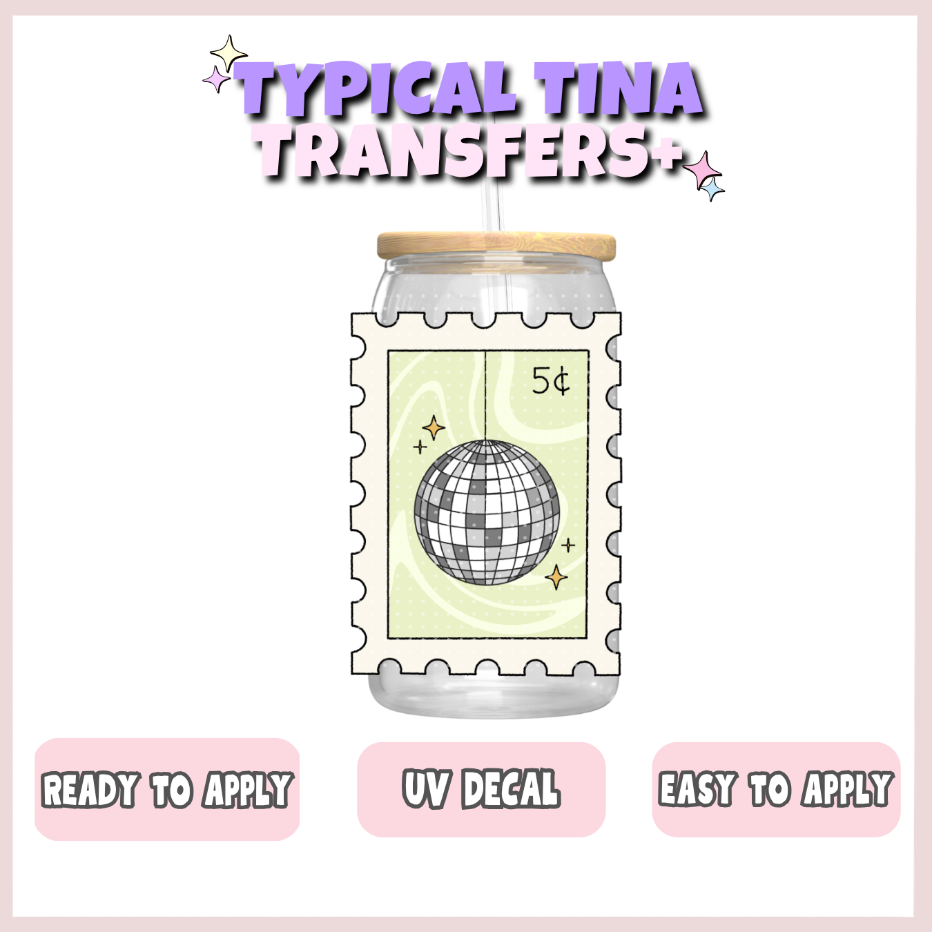 Disco ball stamp | UV decals | POD