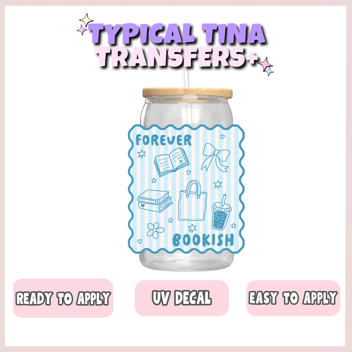 Forever bookish (blue) | UV decals | POD