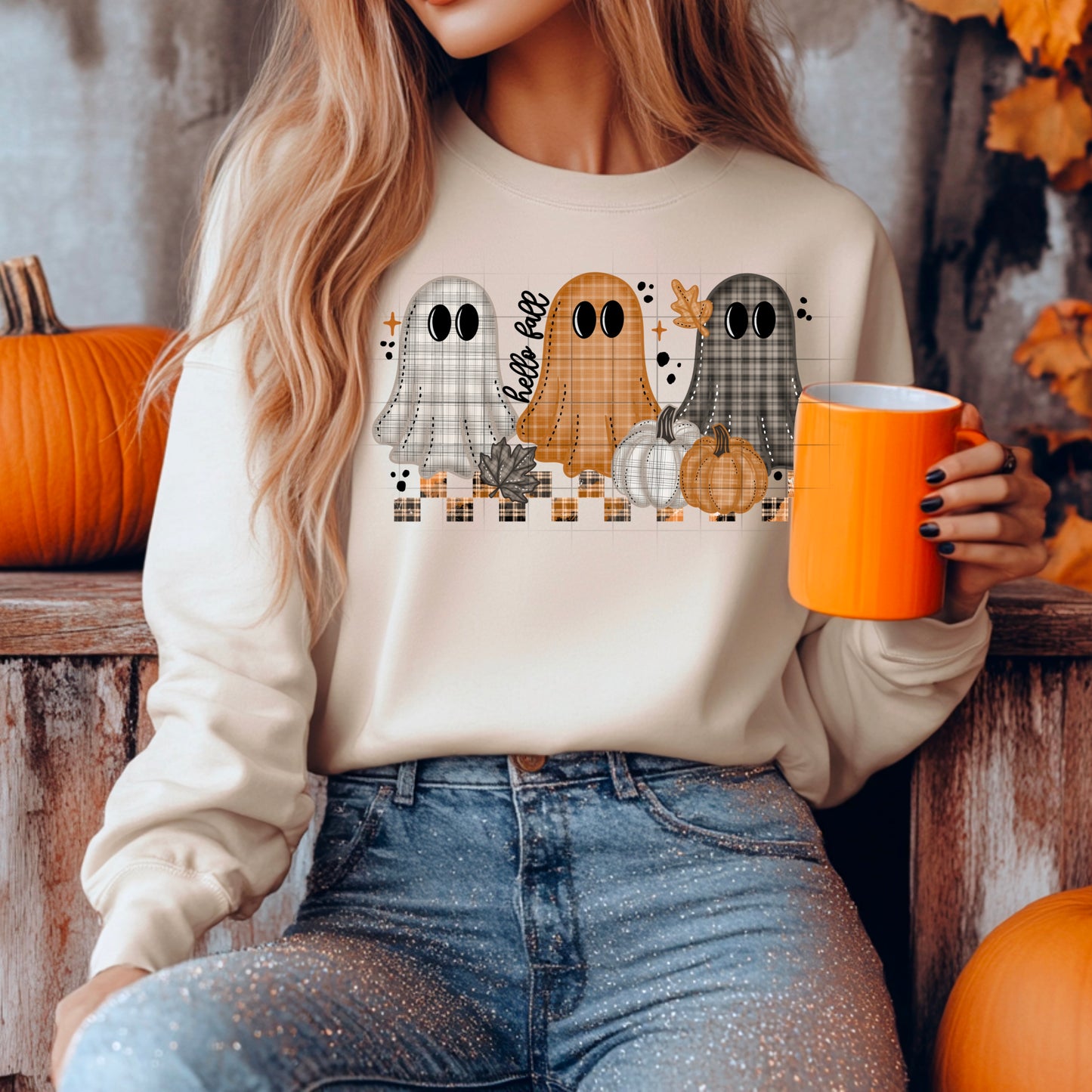 Ghosts in quilt sheets | DTF Transfer | 11" Adult