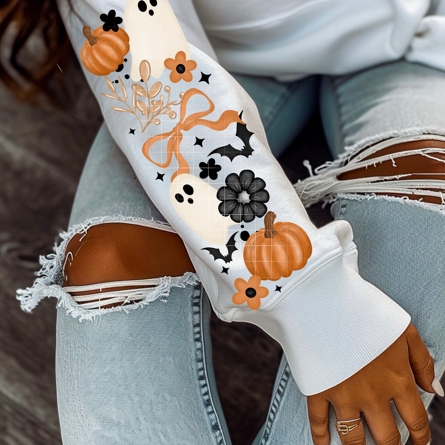 Fall Ghost and bows | DTF Transfer | POD