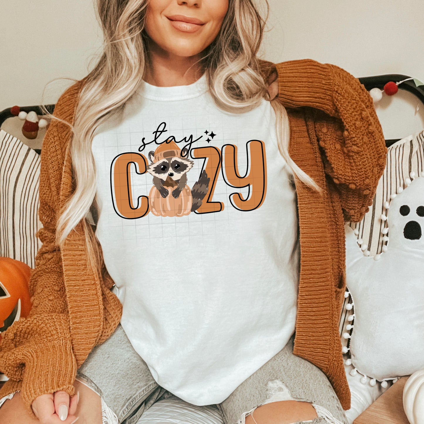 Stay Cozy Raccoon | DTF Transfer | POD