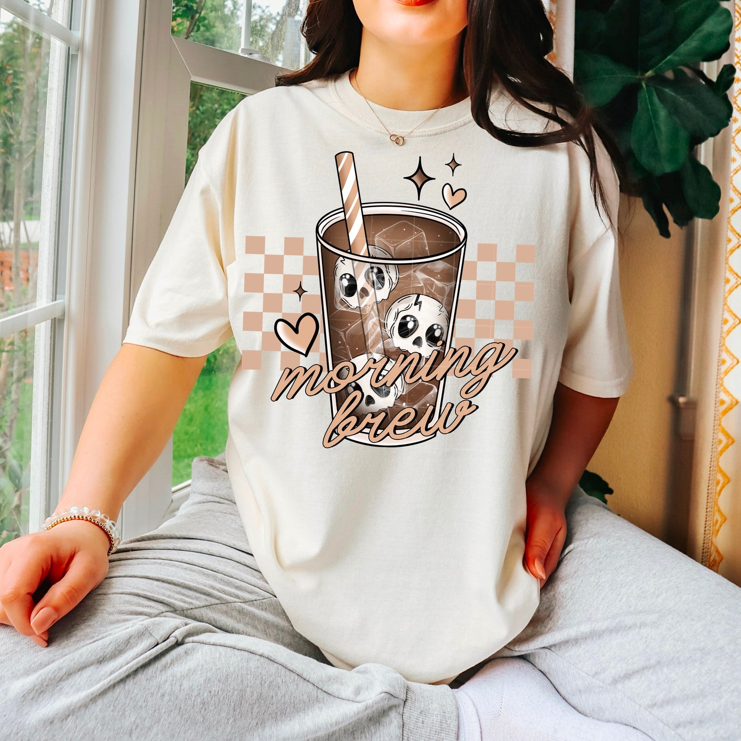 Morning Brew Coffee skulls in cup | DTF Transfers | POD