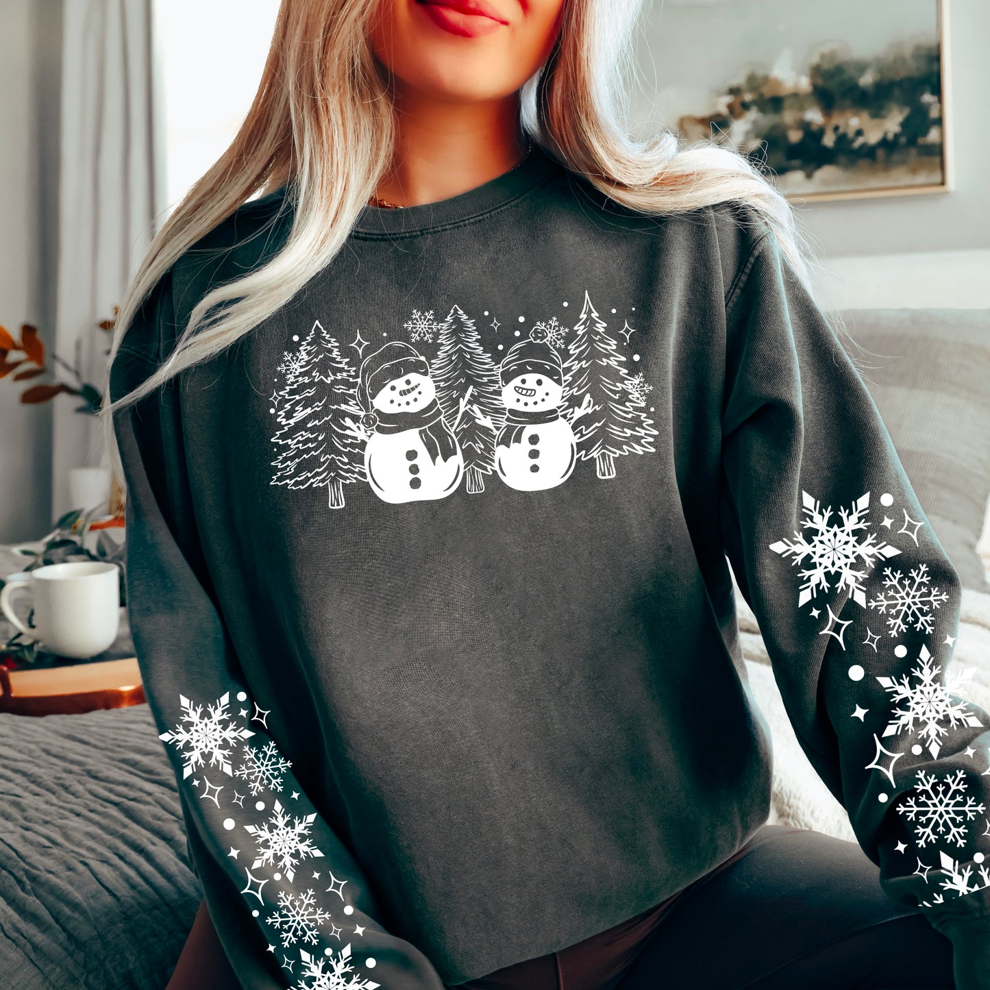 Snowmen + Holiday trees | DTF Transfer | POD