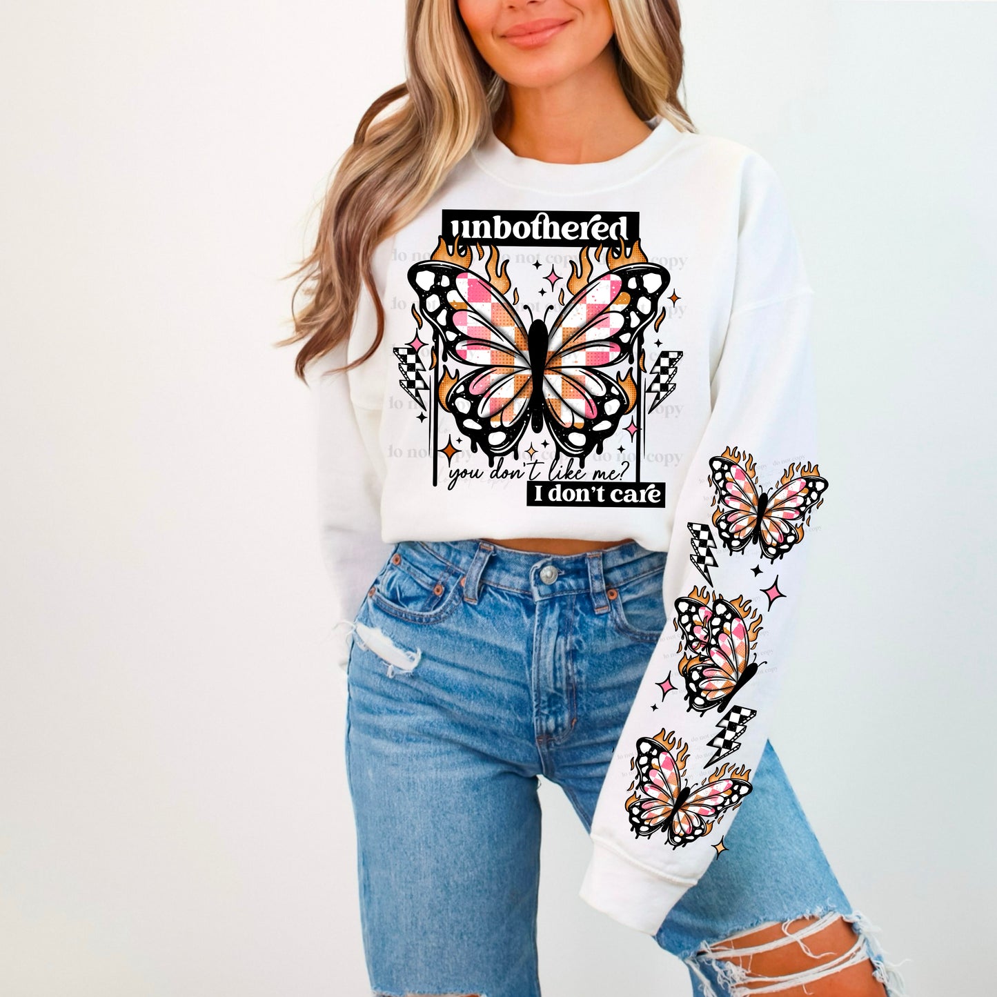 Unbothered butterfly (I don't care) | DTF Transfers | POD