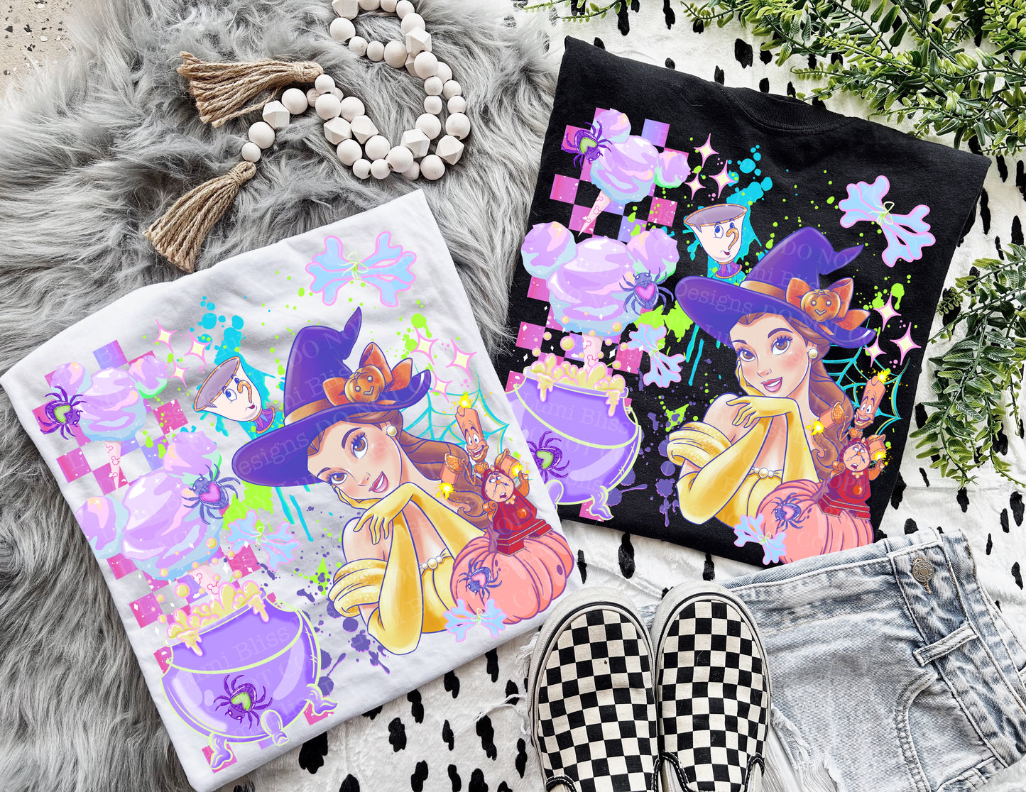 Pastel Halloween Princess Belle Witch | DTF Transfer | POD