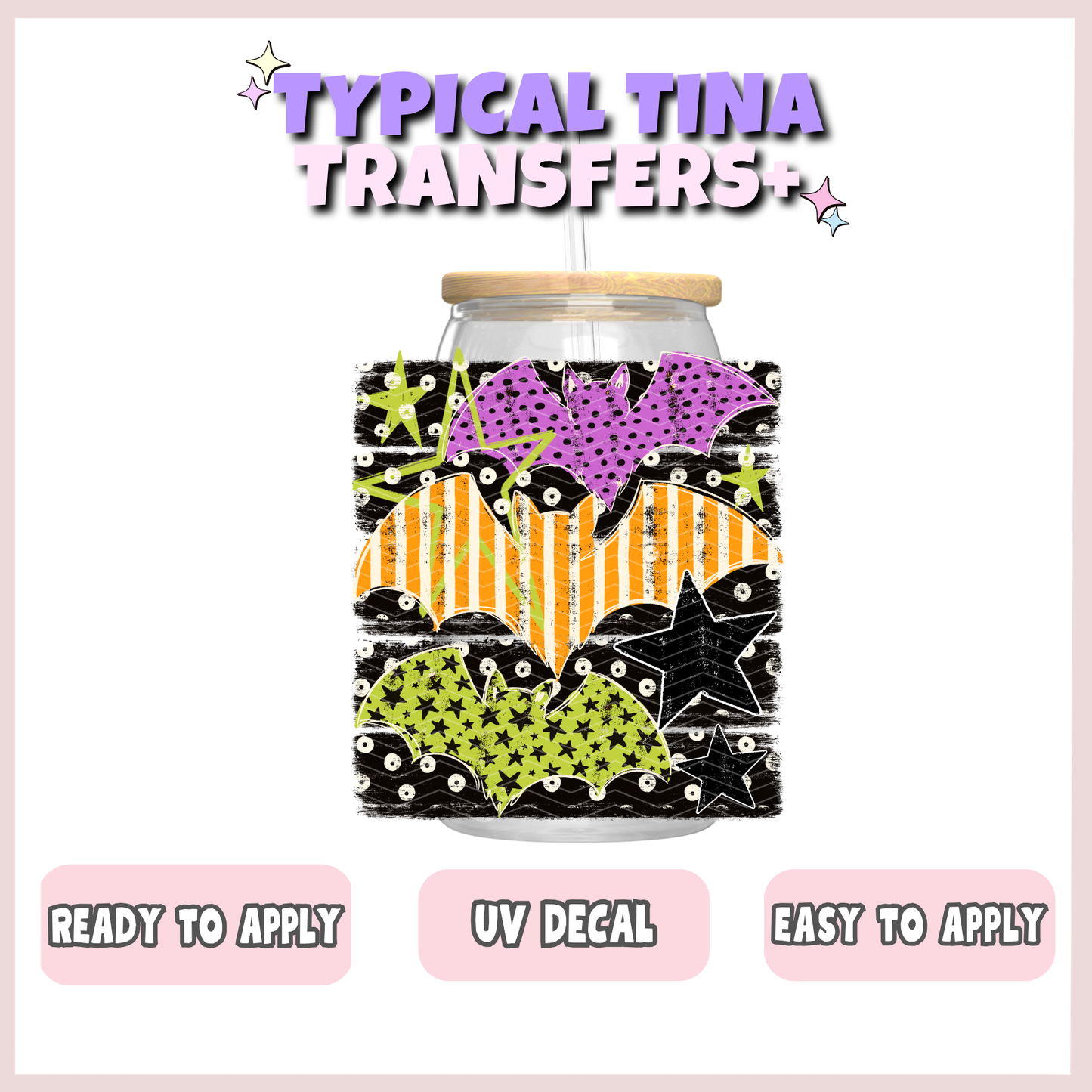 Colorful bats | UV decals | POD