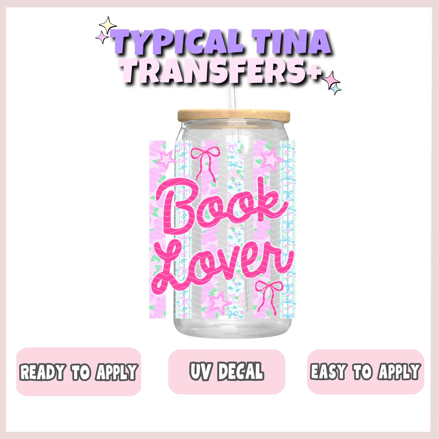 preppy floral book lover | UV decals | POD