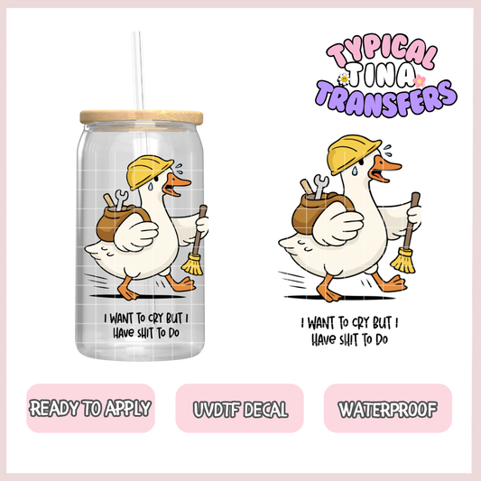 I want to cry but, goose | UV decals | POD