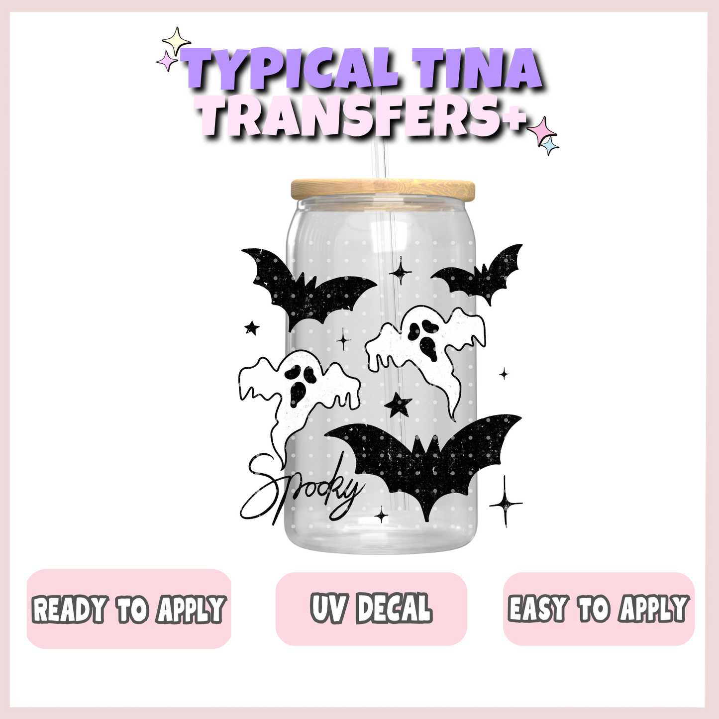 Spooky bats and ghosts | UV decals | POD