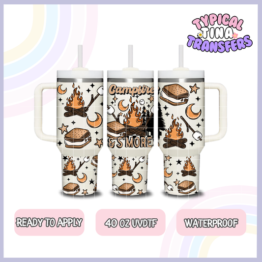 Campire and Smores | 40oz UVDTF Wrap | POD