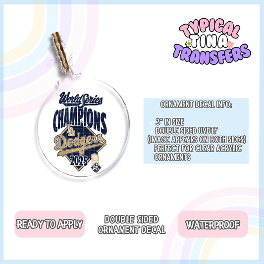 2025 Baseball champs | 3" Ornament Decal | POD