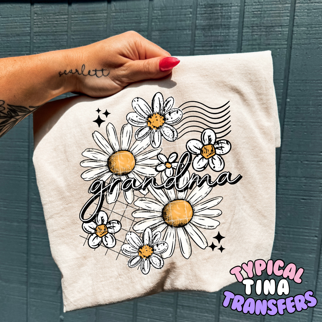 Floral daisies mama | DTF Transfers | POD
