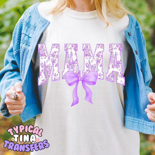 Mama Purple Floral | DTF Screen Print | POD