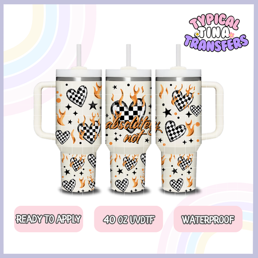 Absolutely Not Checkered Hearts | 40oz UVDTF Wrap | POD