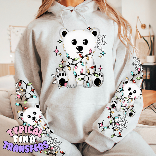Polar bear string of lights | DTF Transfers | POD