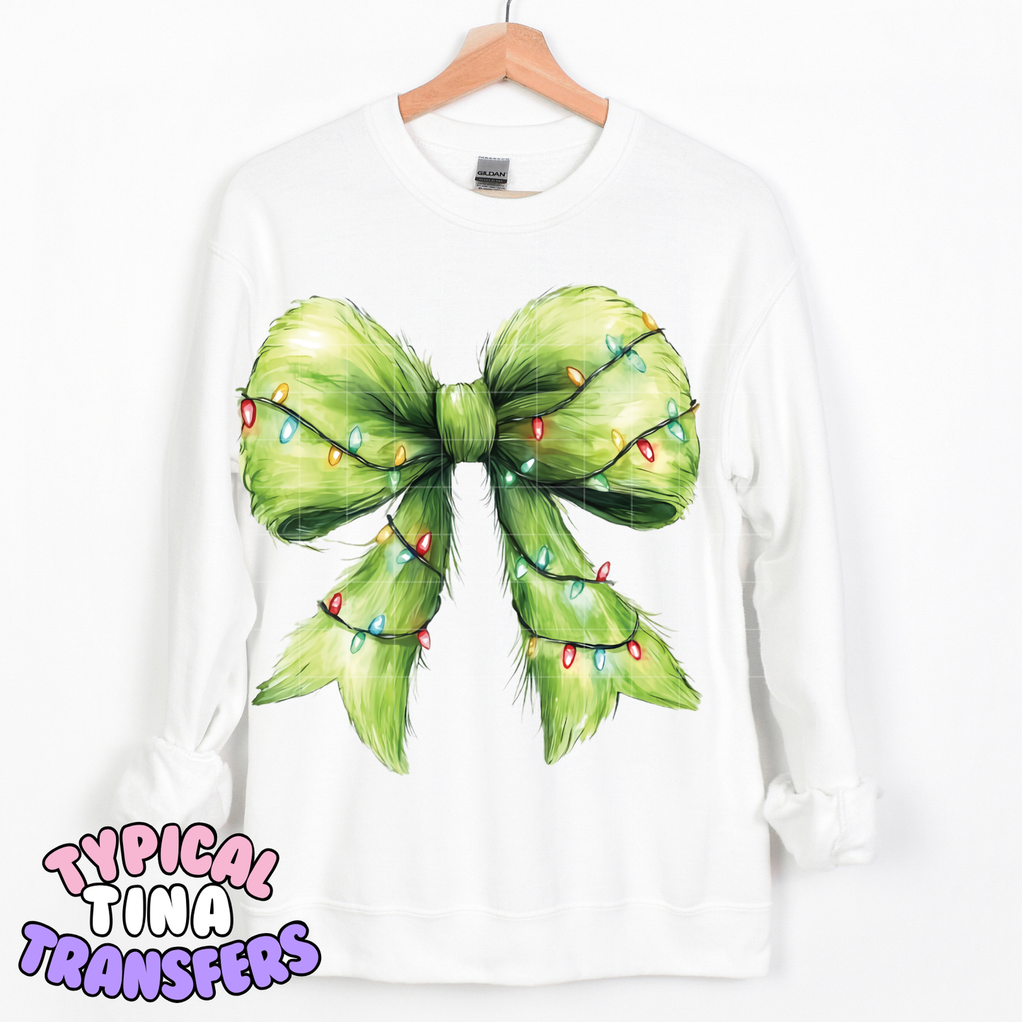Gr!nchy bow with lights | DTF Transfer | POD