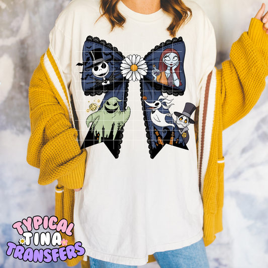 NightM B4 Xmas Bow | DTF Transfer | 15" Adult