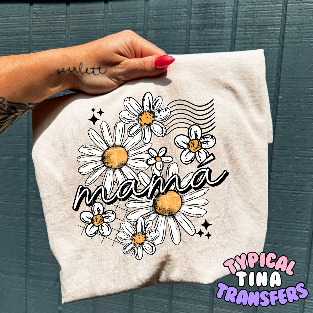 Floral daisies mama | DTF Transfers | POD