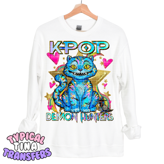 Kpop Blue Kitty Rainbow | DTF Transfers | POD