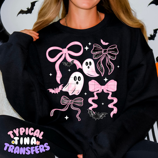 Coquette Mini Ghosts with bows | DTF Transfer | POD