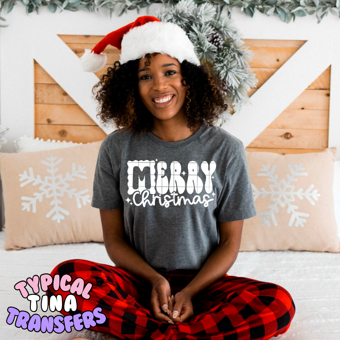 Merry Christmas single color | DTF Transfer | POD