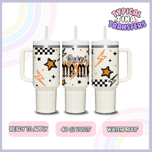 Rebel Mama Checkered | 40oz UVDTF Wrap | POD