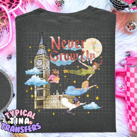 Pan, Never Grow Up | DTF Screen Print | POD