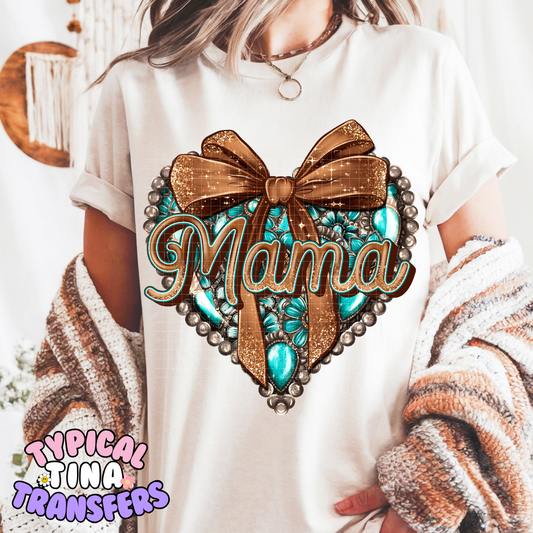 Mama Teal | DTF Screen Print | POD