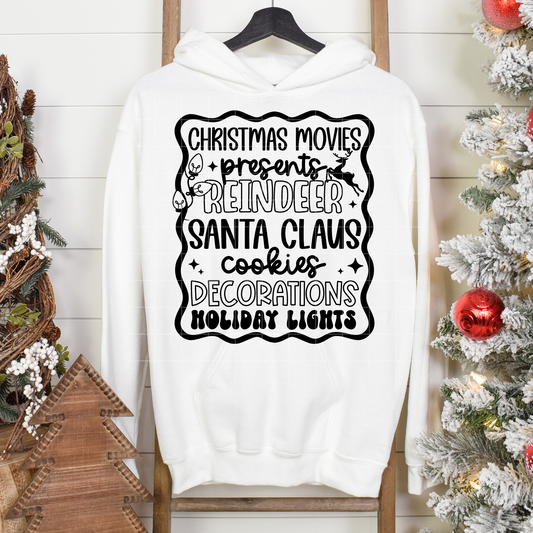 Christmas Movies, presents, reindeer | DTF Transfer | POD