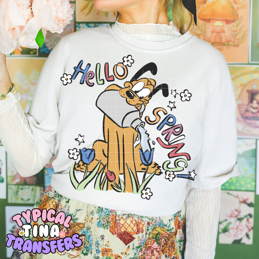 Hello Spring Plut | DTF Screen Print | POD