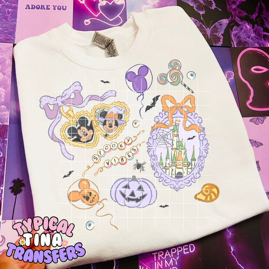 Coquette Halloween M&M purple frame | DTF Transfer POD